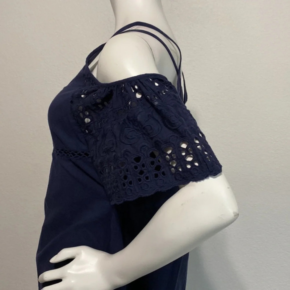 Anthropologie dRA Nancy Navy Eyelet Cotton Dress Size S - Picture 6 of 12